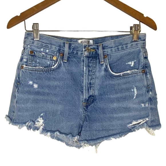Agolde Parker Vintage Cut Off Denim Shorts - Picture 5 of 13
